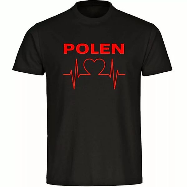 multifanshop T-Shirt Herren Polen - Herzschlag - Männer günstig online kaufen