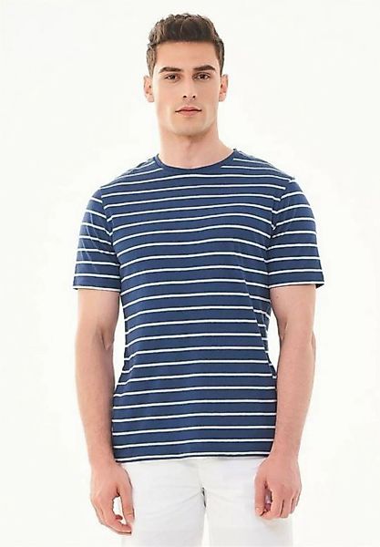 ORGANICATION T-Shirt Men's Striped T-shirt in Navy/Off White günstig online kaufen