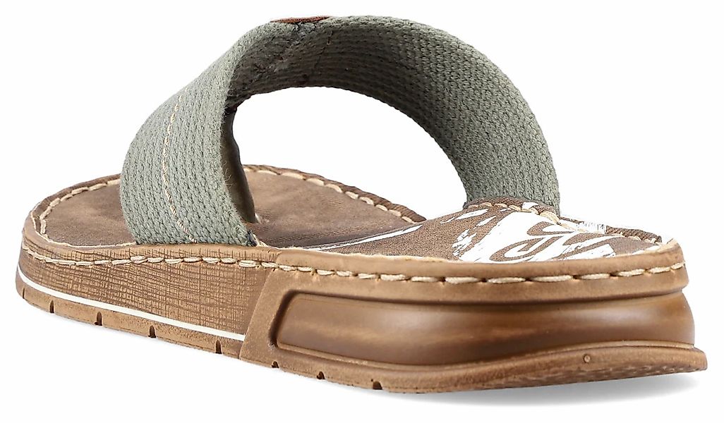 Rieker Zehentrenner, Sommerschuh, Schlappen, Poolslides, Badeschuh, mit Log günstig online kaufen