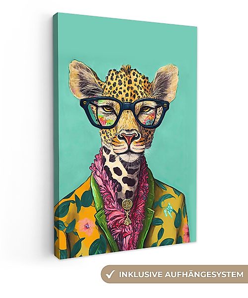 OneMillionCanvasses® Leinwandbild Blätter - Brille - günstig online kaufen