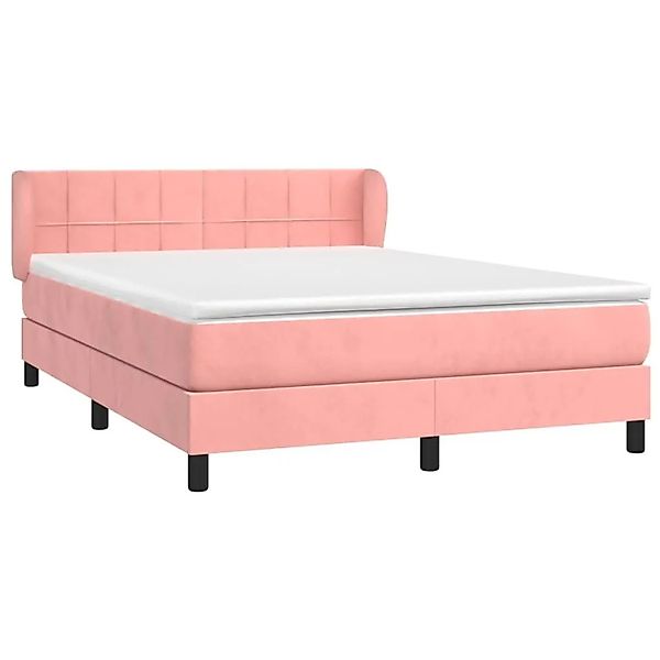 vidaXL Boxspringbett mit Matratze Rosa 140x200 cm Samt 3127498 günstig online kaufen