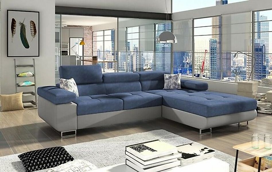 JVmoebel Ecksofa Moderne Graue Wohnlandschaft L-Form Sofa luxus Eck-Couch N günstig online kaufen