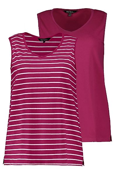 Ulla Popken Longtop Top 2er-Pack Ringel/uni günstig online kaufen