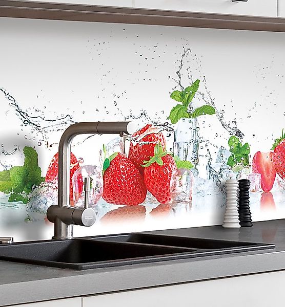MyMaxxi Dekorationsfolie Küchenrückwand selbstklebend Erdbeeren Spritzschut günstig online kaufen
