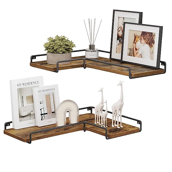 Songmics Eckregal Barnet-old Industrie-Design Braun-Schwarz günstig online kaufen