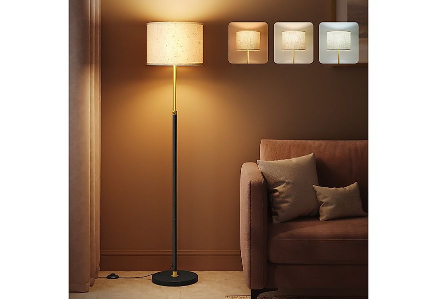 VASAGLE Stehlampe höhenverstellbare Leselampe, 140-170 cm hoch, mit3 Lichtf günstig online kaufen