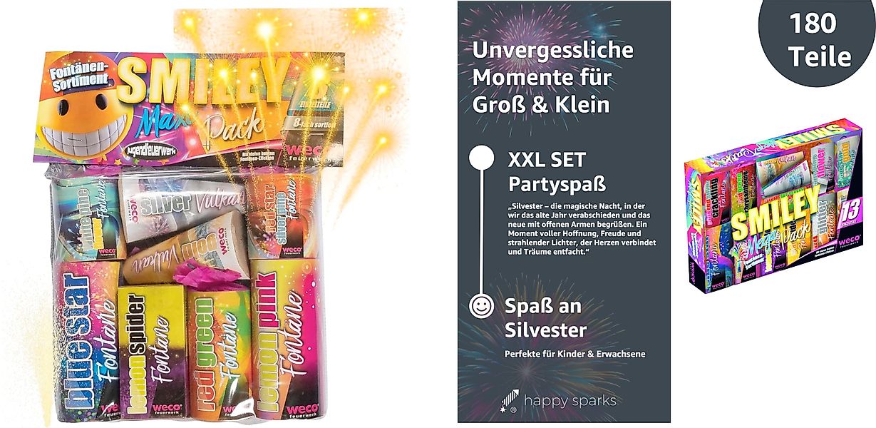 happy sparks® Geburtstagskerze Smiley Maxi Pack günstig online kaufen