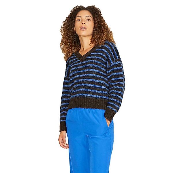 Jjxx Xenia V-ausschnitt Sweater M Demitasse / Stripes W Navy Blazer / Blue günstig online kaufen