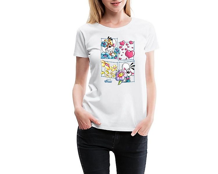 Spreadshirt T-Shirt Diddl Und Diddlina Sind Verliebt Frauen Premium T-Shirt günstig online kaufen