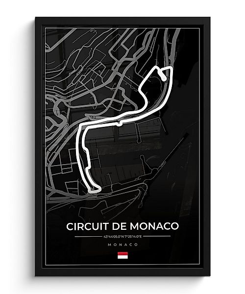 MuchoWow Poster Monaco - Formel 1 - Circuit de Monaco - Rennstrecke - Schwa günstig online kaufen