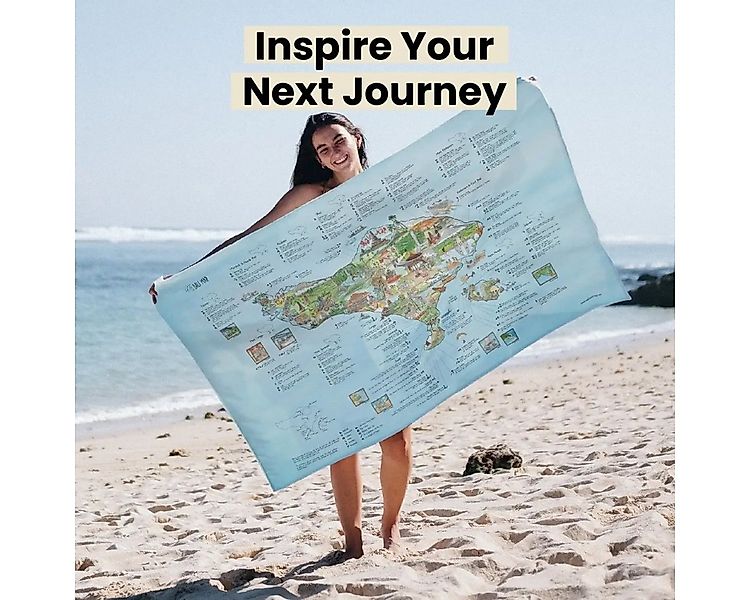 Awesome Maps Strandtuch Badetuch "Bali Illustrated" (155x90cm) günstig online kaufen