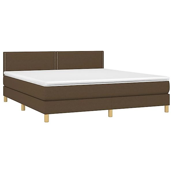 vidaXL Boxspringbett mit Matratze & LED Dunkelbraun 180x200 cm Stoff 313365 günstig online kaufen