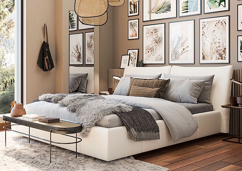 PLACES OF STYLE Polsterbett »Priora in 4 Breiten bis 200cm« auch in NaturLE günstig online kaufen