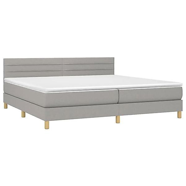 vidaXL Boxspringbett mit Matratze Hellgrau 200x200 cm Stoff 3140721 günstig online kaufen