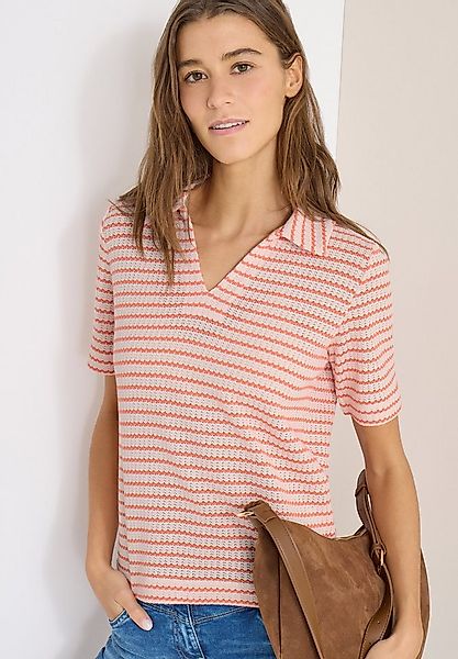 CECIL T-Shirt Ajourstrick mit Streifenmuster günstig online kaufen