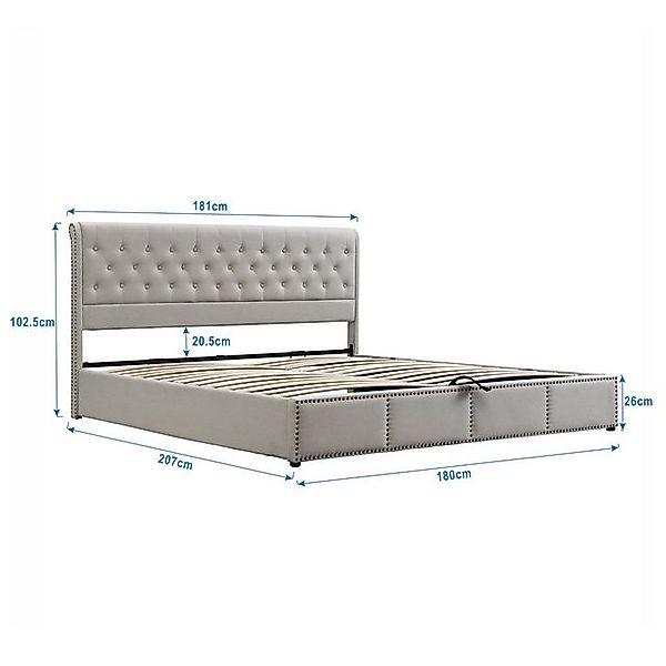 STILVORA Polsterbett 160x200 Bettgestell Funktionsbett Jugendbett mit Staur günstig online kaufen