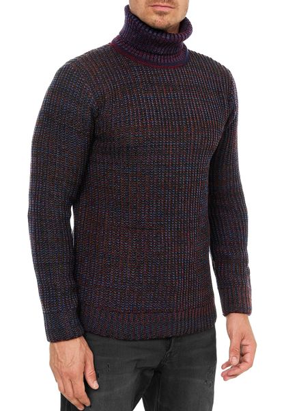 R-NEAL Rollkragenpullover Melierter Grobstrick Rollkragen Pullover günstig online kaufen