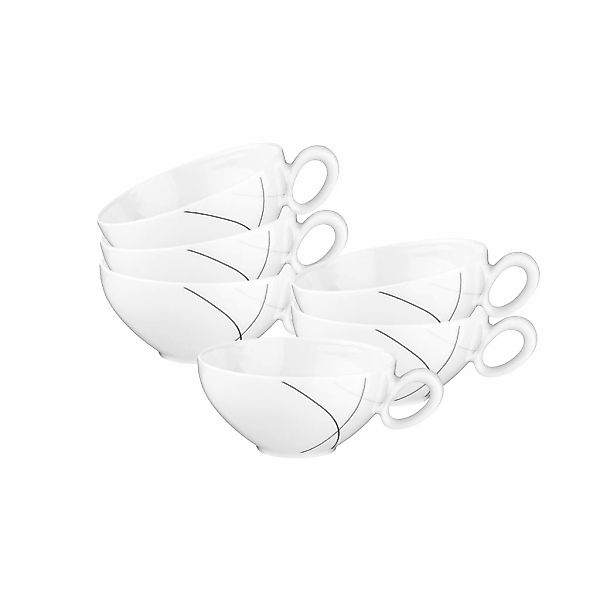Seltmann Weiden Tasse "Teetassen Trio Highline 0,14 l 6er Set weiß-grau" günstig online kaufen
