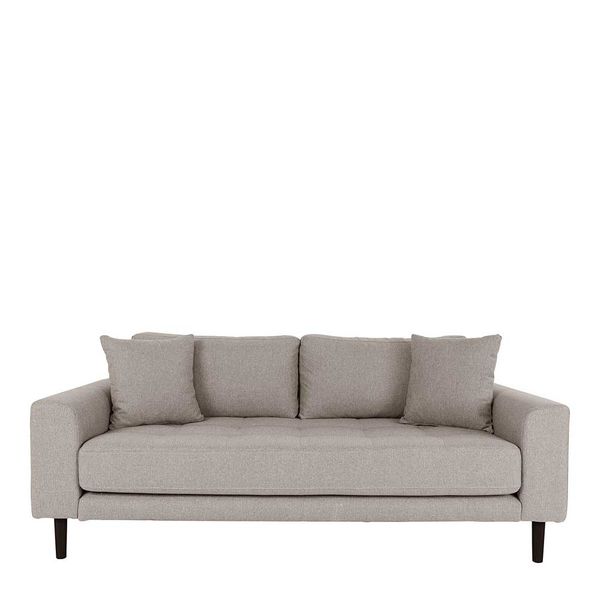 Wohnzimmer Sofa im Skandi Design Beigegrau und Schwarz günstig online kaufen