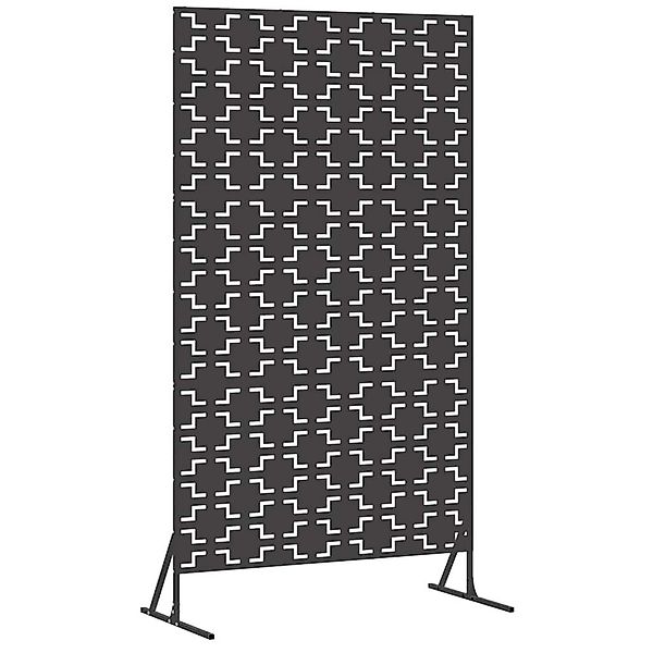 vidaXL Gartenzaun Sichtschutz Schwarz Stahl, (1-St) günstig online kaufen