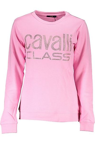 Cavalli Class Sweatshirt Rosa Damenpullover: Strass-Detail, Langarm günstig online kaufen