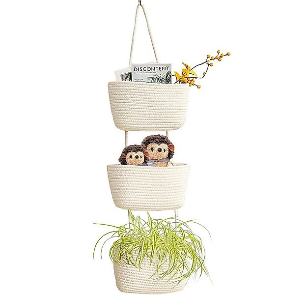Coonoor Hängekorb 3 Etagen Hängender Wand Aufbewahrung Dekorative Blumenamp günstig online kaufen