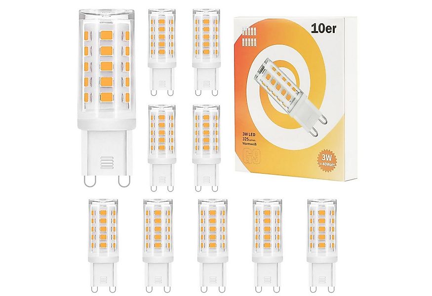 Nettlife LED-Leuchtmittel G9 5/10 Stück 3000K Warmweiß LED Birne, G9, 10 St günstig online kaufen