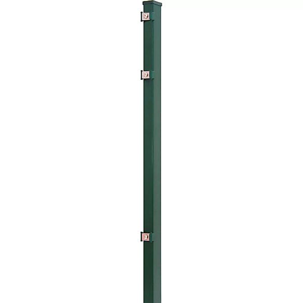 Solid Zaunpfosten mit Edelstahlbeschlägen Stahl Grün 120 x 4 x 4 cm günstig online kaufen