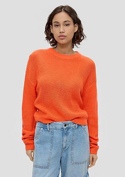 QS Longpullover Strickpullover Leichter Sommerstrickpullover im Relaxed Fit günstig online kaufen