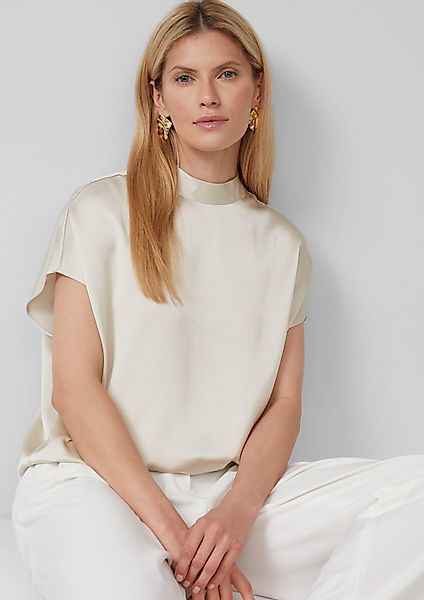 s.Oliver BLACK LABEL Kurzarmbluse Satinierte Viskosemix-Bluse günstig online kaufen