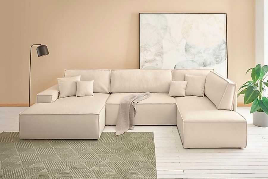 andas Wohnlandschaft »FINNLEY U-Form XXL 329 cm, Schlafsofa, Schlaffunktion günstig online kaufen
