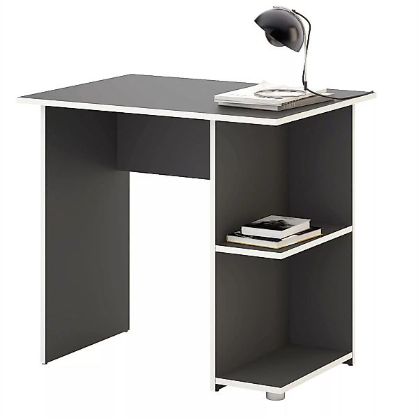 Schreibtisch KUBA in grau/weiß mit 2 Ablagefächern günstig online kaufen