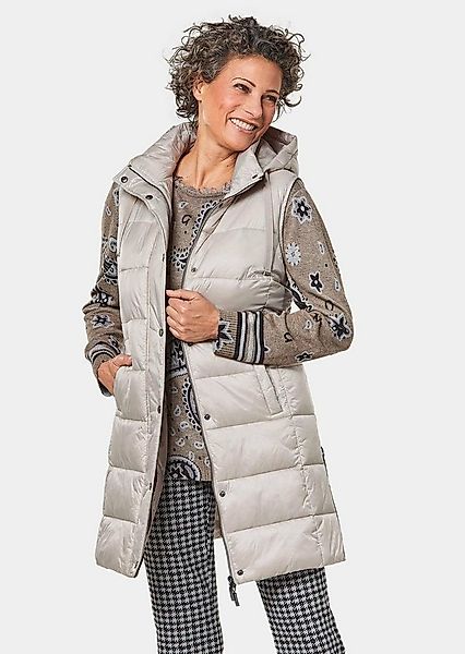 GOLDNER Kurzweste Lange Steppweste mit Kapuze günstig online kaufen