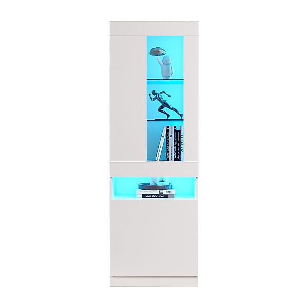 REDOM Vitrine Bücherregal mit LED-Beleuchtung (Hochschrank, günstig online kaufen