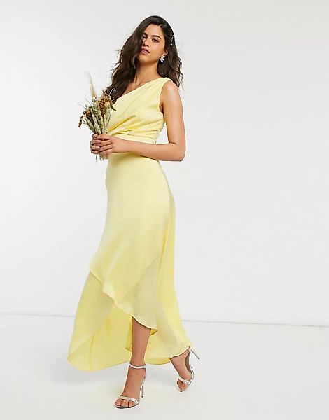 TFNC – Bridesmaid – Gelbes Maxikleid mit One-Shoulder-Träger-Blau günstig online kaufen