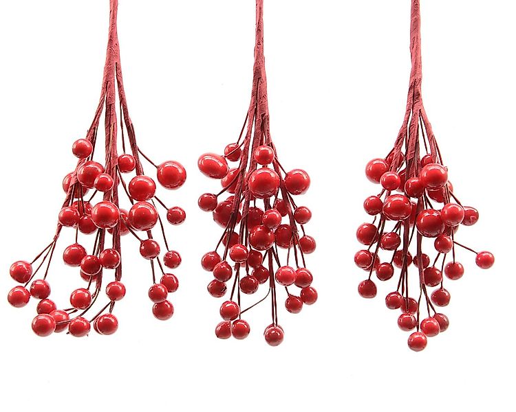 Kunstpflanze, Kaemingk, Beerenzweige künstlich 15cm rot, 3 Stück günstig online kaufen