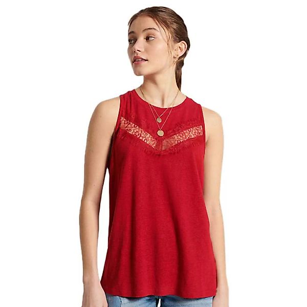 Superdry Chevron Lace Ärmelloses T-shirt S Red günstig online kaufen