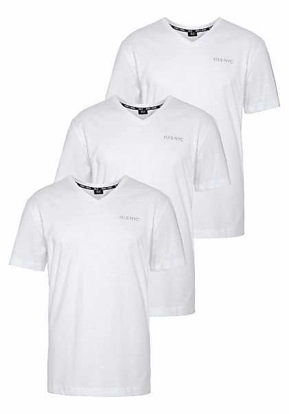 H.I.S V-Shirt (3-er Pack) Kurzarm, Slim günstig online kaufen