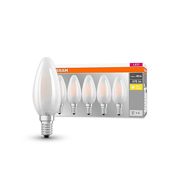OSRAM LED-Kerzenlampe E14 4,2W 2.700K 470lm 5er günstig online kaufen