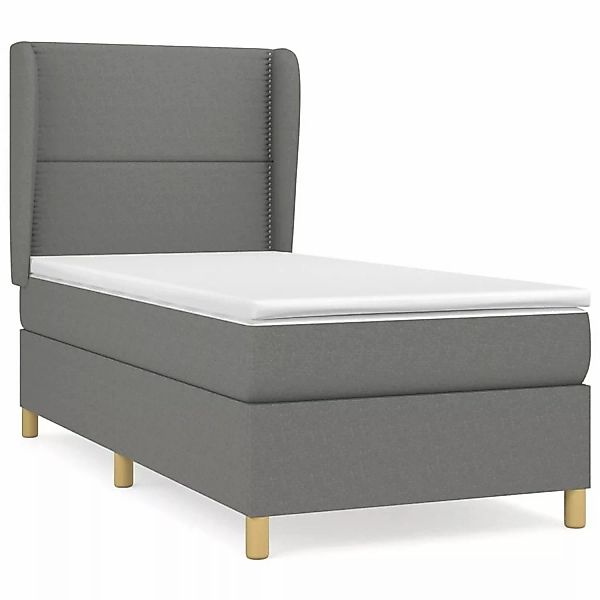 vidaXL Boxspringbett mit Matratze Dunkelgrau 90x200 cm Stoff1372735 günstig online kaufen