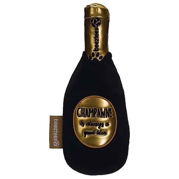 Beeztees Tierkuscheltier Hundespielzeug Champagnerflasche schwarz günstig online kaufen