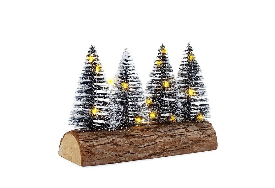 Spetebo LED Dekofigur Tannenbäume mit Baumstammfuß, mit 20 LED, LED fest in günstig online kaufen