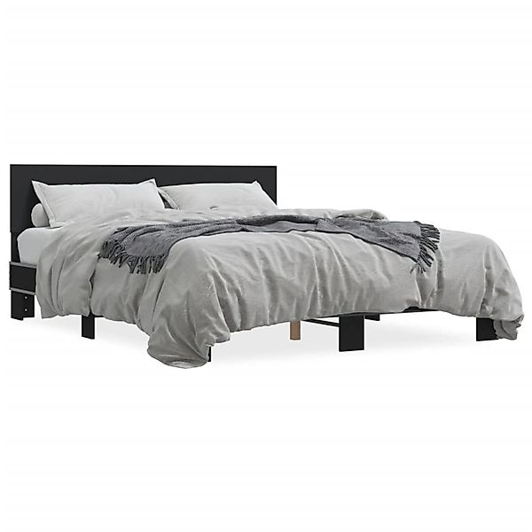 vidaXL Bettgestell Schwarz 160x200 cm Holzwerkstoff und Metall 3280182 günstig online kaufen