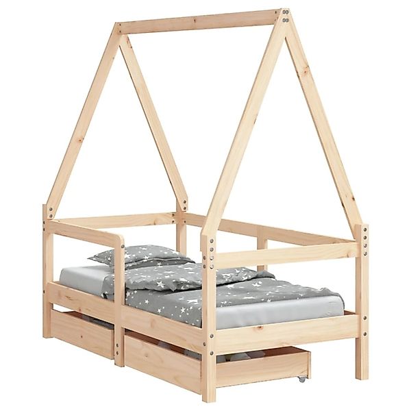 vidaXL Kinderbett mit Schubladen 70x140 cm Massivholz Kiefer 834471 günstig online kaufen