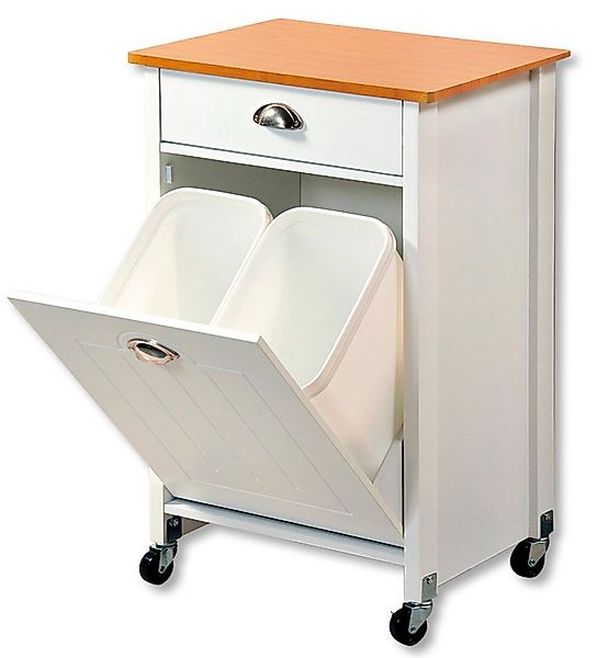 KESPER® Küchenwagen Rollwagen inkl. Abfalleimer, weiß, FSC günstig online kaufen