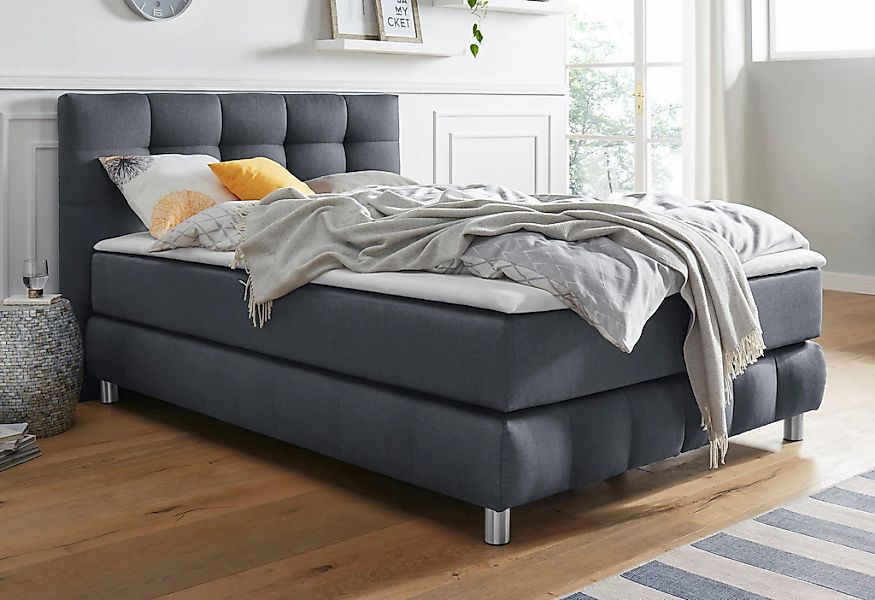 Home affaire Boxspringbett "Salo" incl. Topper, 6 Breiten, 2 Härtegrade, TF günstig online kaufen
