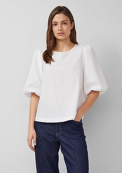 s.Oliver Kurzarmbluse Bluse Popeline-Bluse mit Ballonärmeln günstig online kaufen