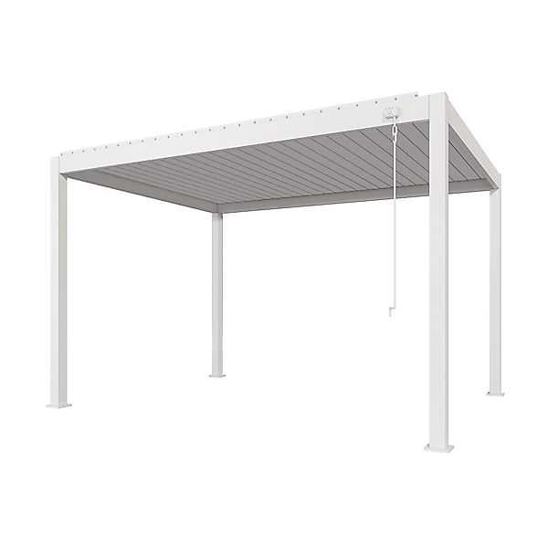 Dreamgarden Pergola 6 x 3 x 2,5 m Florenz Manuell Weiß Lamellendach günstig online kaufen