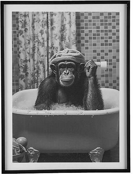Creativ home Bild mit Rahmen "Leinwandbild Affe in Badewanne" 1 Stk. tlg. m günstig online kaufen