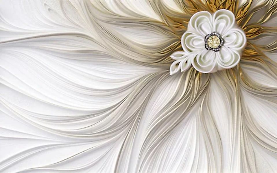 Papermoon Fototapete »Muster mit Blumen gold« günstig online kaufen
